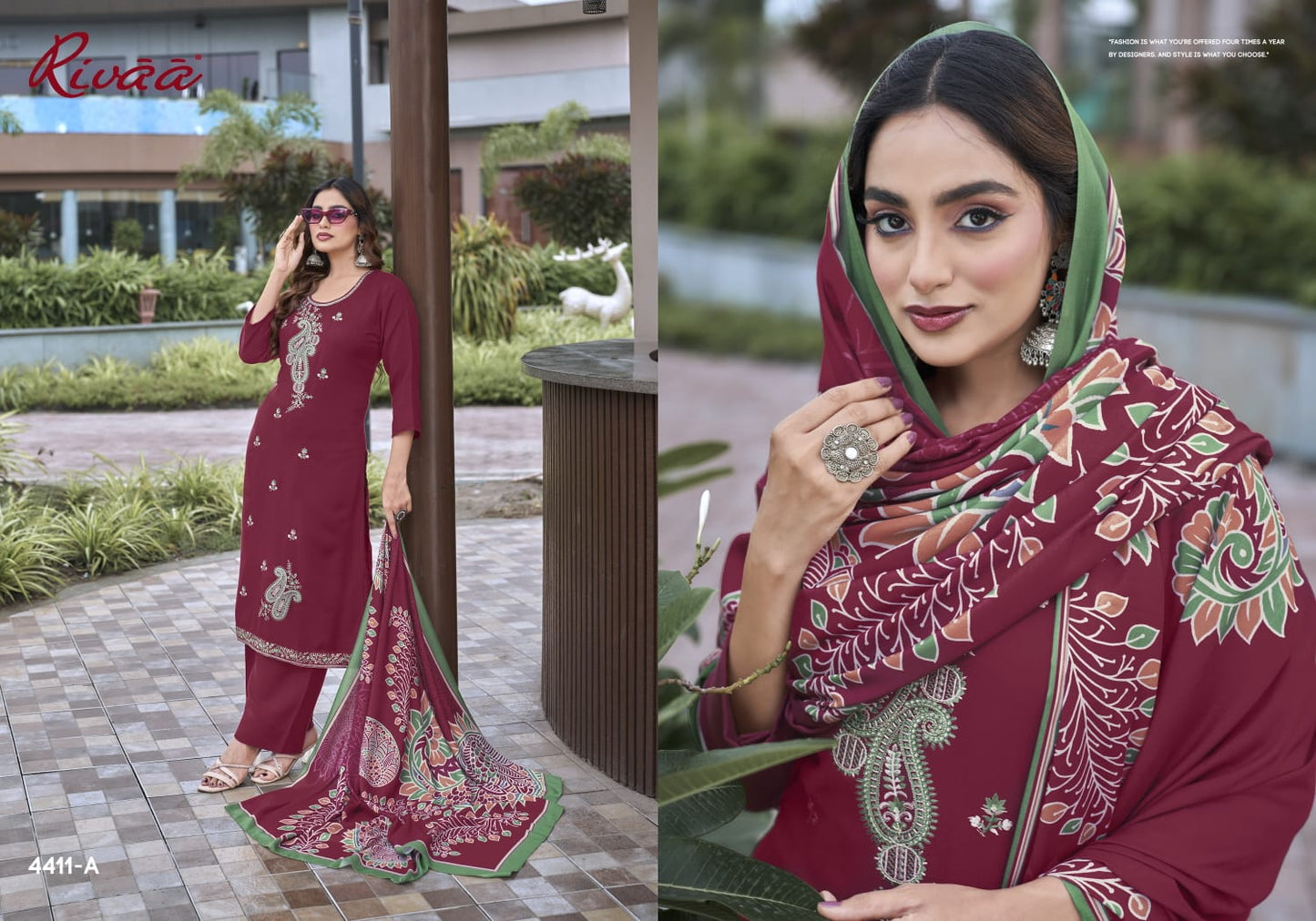 Bahaar 4 Rivaa Pashmina Suits Exporter