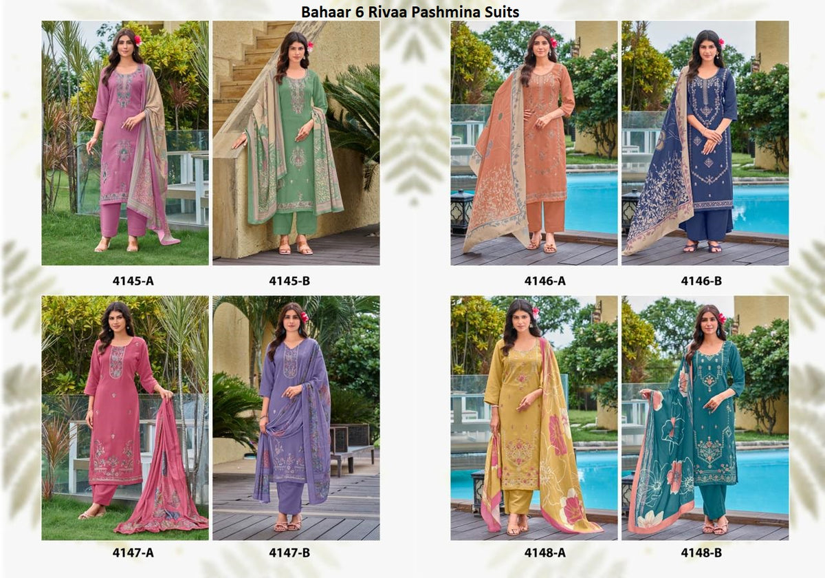 Bahaar 6 Rivaa Pashmina Suits Manufacturer