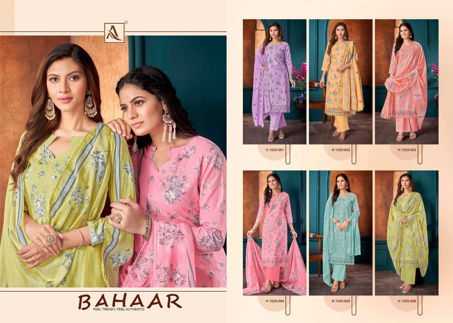 Bahaar Alok Cambric Cotton Karachi Salwar Suits Wholesale Price