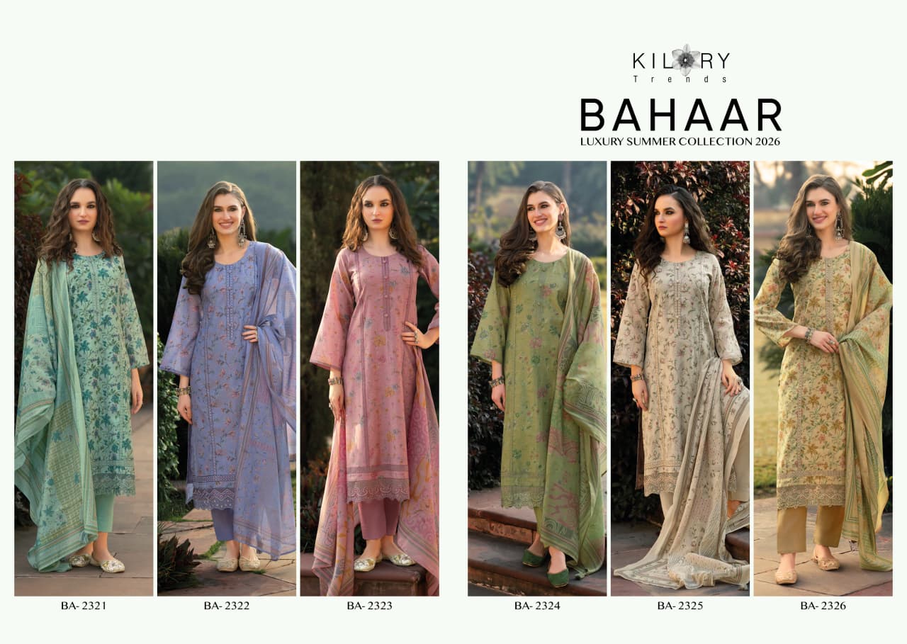 Bahaar Kilory Mul Chanderi Pant Style Suits Supplier India