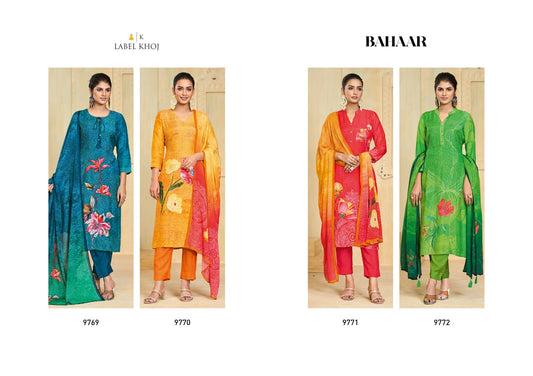 Bahaar Label Khoj Pure Muslin Readymade Pant Style Suits Supplier India