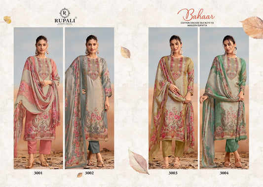 Bahaar Rupali Viscose Muslin Pant Style Suits Wholesaler Ahmedabad