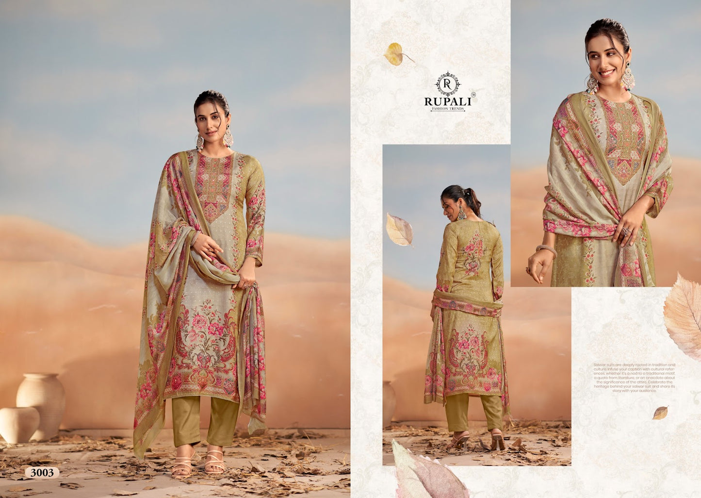 Bahaar Rupali Viscose Muslin Pant Style Suits Wholesaler Ahmedabad