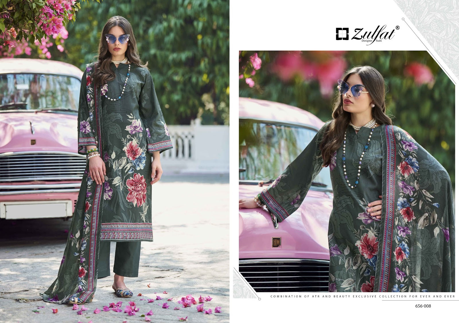 Bahaar Zulfat Designer Pure Cotton Karachi Salwar Suits Exporter