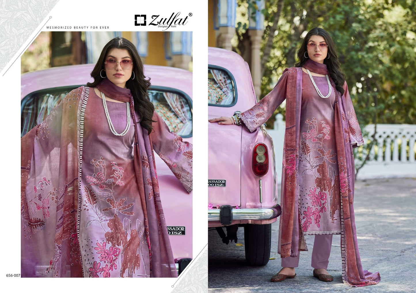 Bahaar Zulfat Designer Pure Cotton Karachi Salwar Suits Exporter