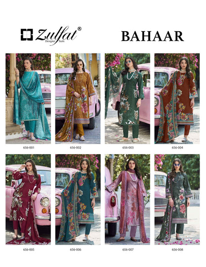 Bahaar Zulfat Designer Pure Cotton Karachi Salwar Suits Exporter