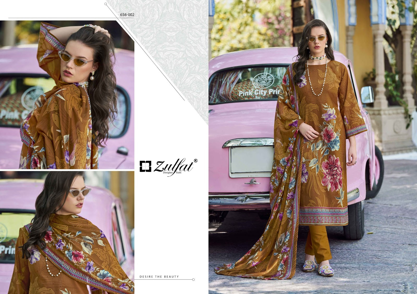 Bahaar Zulfat Designer Pure Cotton Karachi Salwar Suits Exporter
