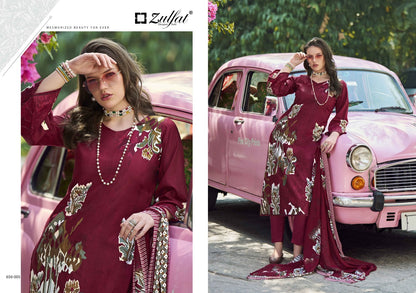 Bahaar Zulfat Designer Pure Cotton Karachi Salwar Suits Exporter