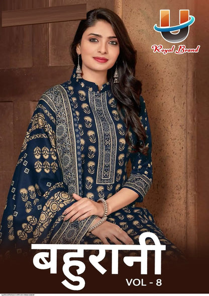 Bahurani Vol 8 Royal Brand Cotton Karachi Salwar Suits Wholesale Rate