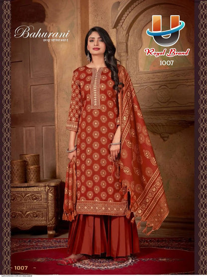 Bahurani Vol 8 Royal Brand Cotton Karachi Salwar Suits Wholesale Rate