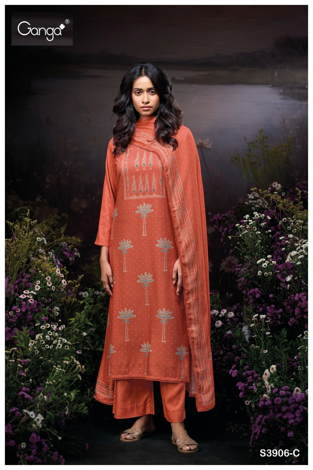 Bailyn 3906 Ganga Premium Wool Pashmina Suits Supplier India