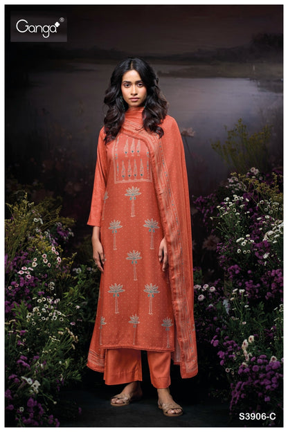 Bailyn 3906 Ganga Premium Wool Pashmina Suits Supplier India