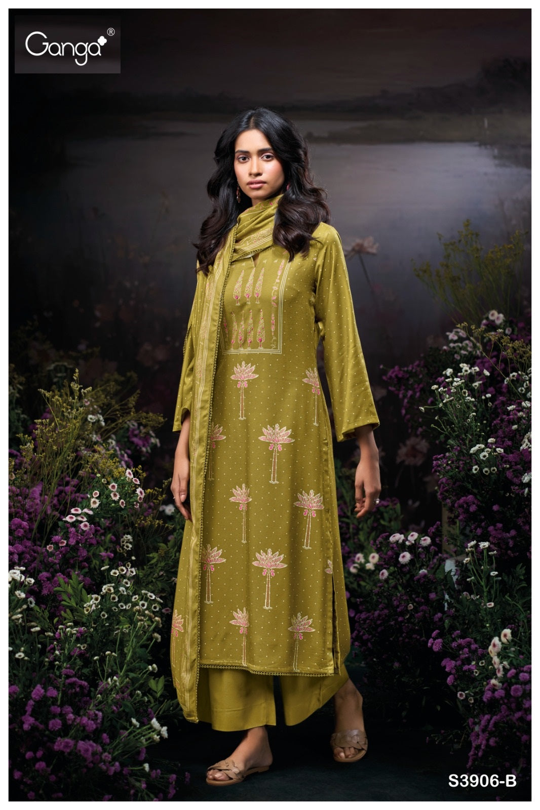 Bailyn 3906 Ganga Premium Wool Pashmina Suits Supplier India