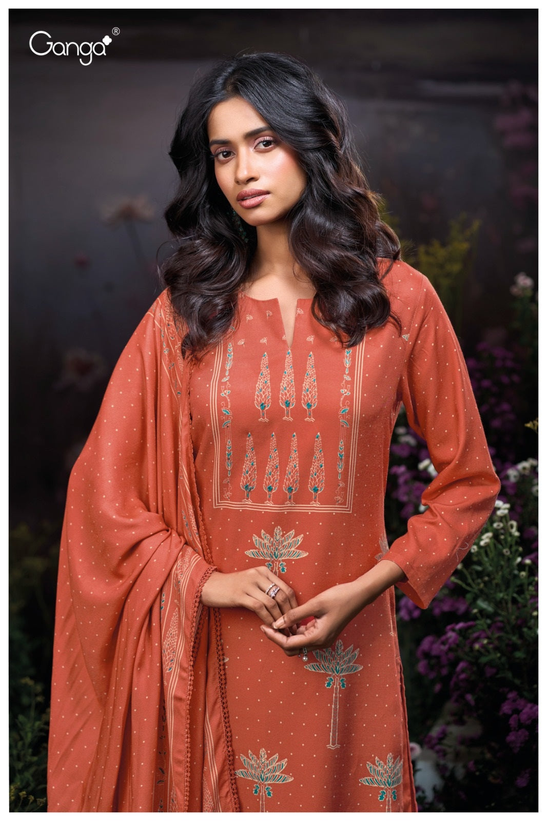 Bailyn 3906 Ganga Premium Wool Pashmina Suits Supplier India