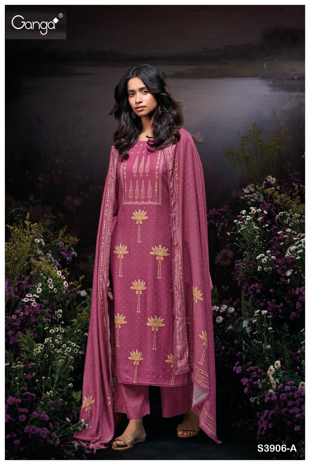 Bailyn 3906 Ganga Premium Wool Pashmina Suits Supplier India