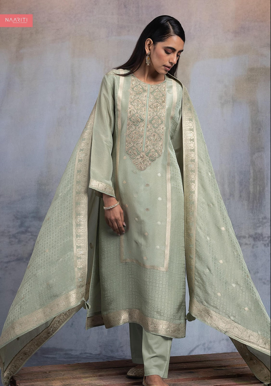 Baish Naariti Silk Jacquard Salwar Suits Wholesale Rate