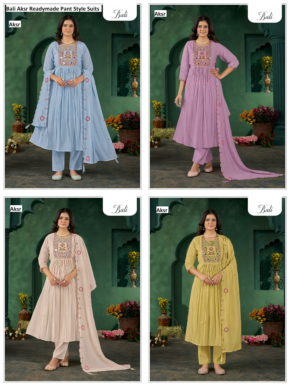 Bali Aksr Chanderi Readymade Pant Style Suits Manufacturer India