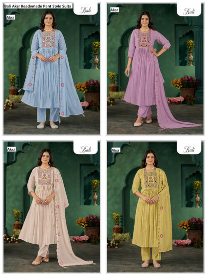 Bali Aksr Chanderi Readymade Pant Style Suits Manufacturer India