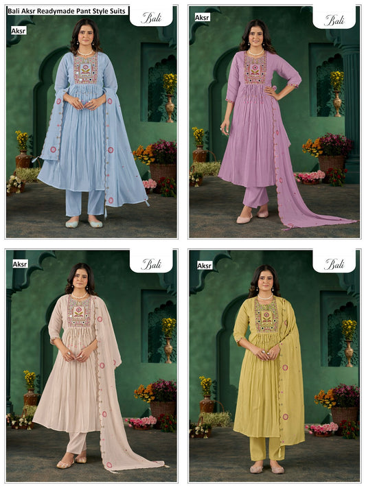 Bali Aksr Chanderi Readymade Pant Style Suits Manufacturer India