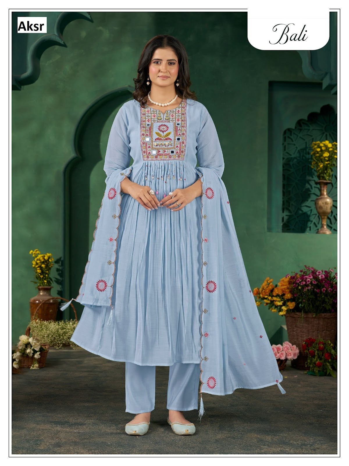 Bali Aksr Chanderi Readymade Pant Style Suits Manufacturer India
