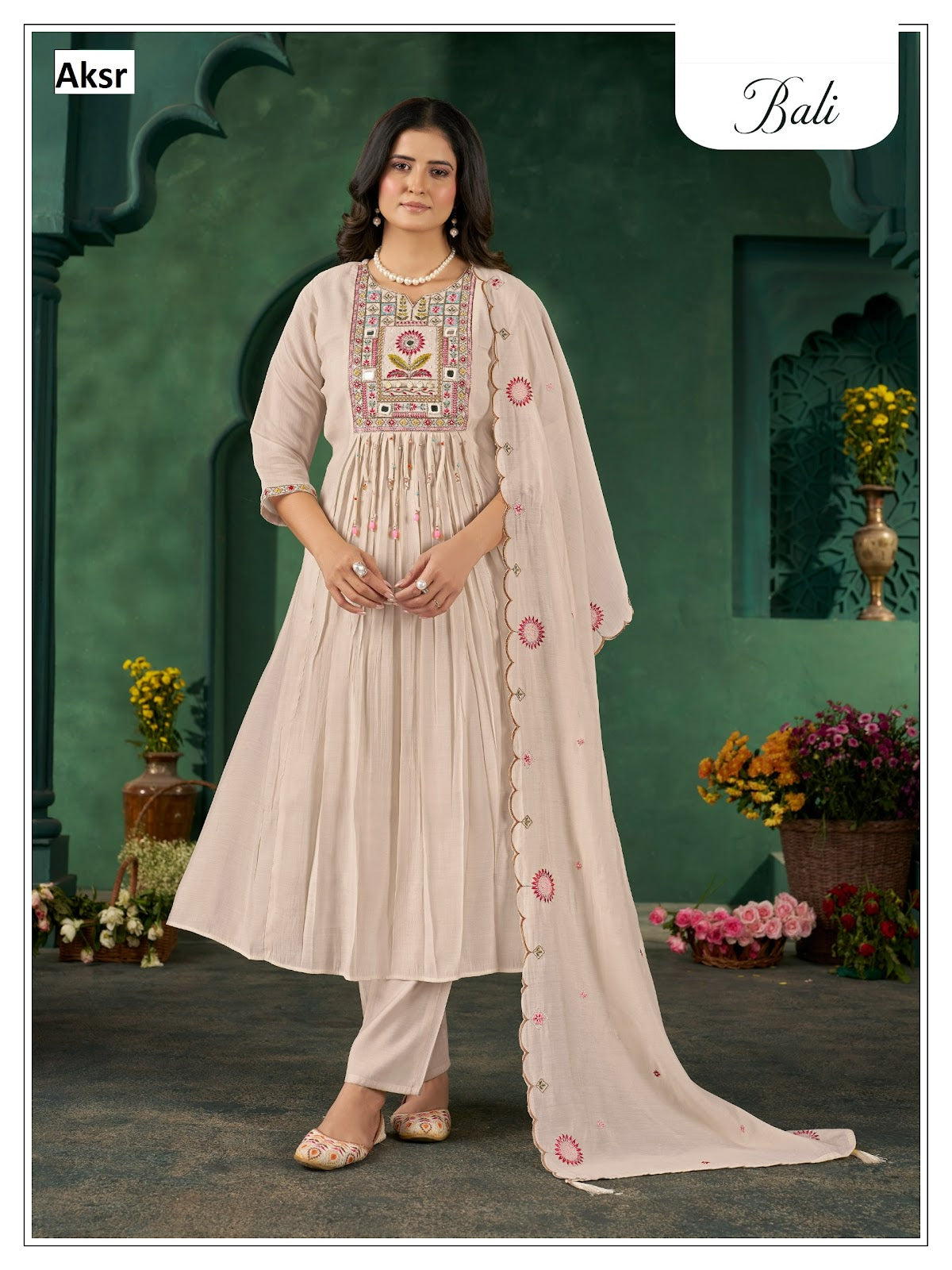 Bali Aksr Chanderi Readymade Pant Style Suits Manufacturer India