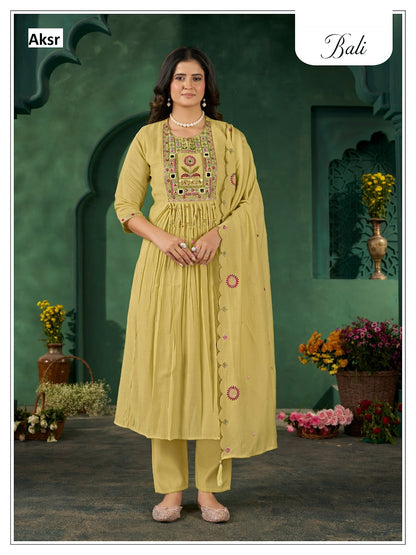 Bali Aksr Chanderi Readymade Pant Style Suits Manufacturer India