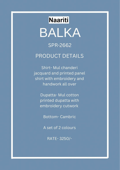 Balka 2662 Naariti Mul Chanderi Pant Style Suits Manufacturer