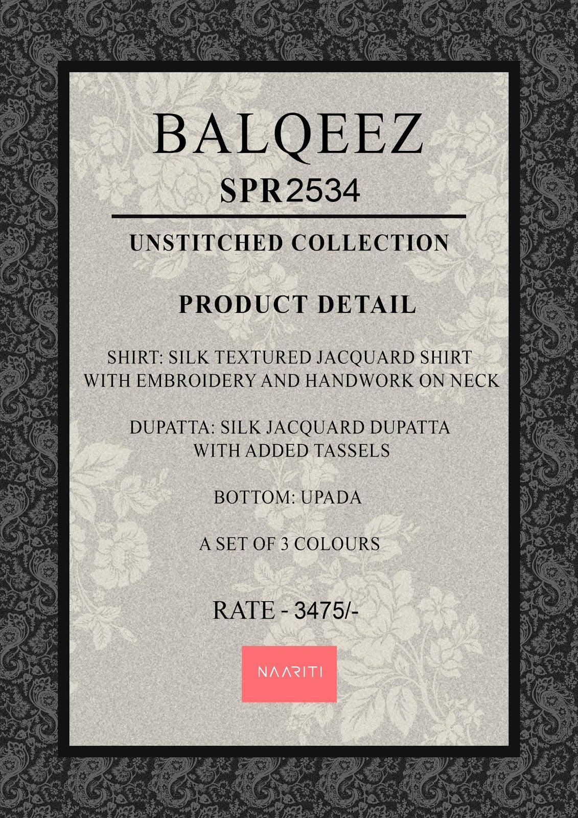 Balqeez Naariti Silk Pant Style Suits Manufacturer