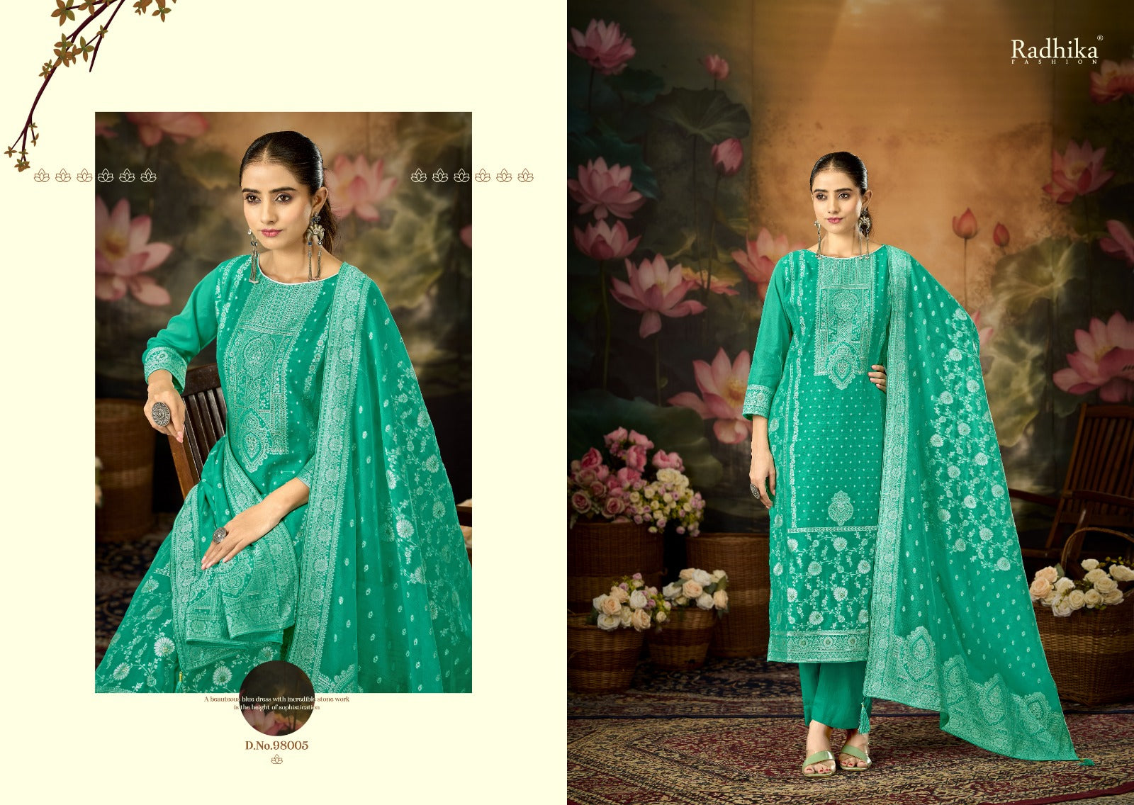 Banarasi Adha Vol 12 Radhika Fashion Azara Cotton Jam Karachi Salwar Suits Manufacturer Ahmedabad