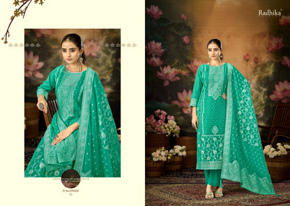 Banarasi Adha Vol 12 Radhika Fashion Azara Cotton Jam Karachi Salwar Suits Manufacturer Ahmedabad