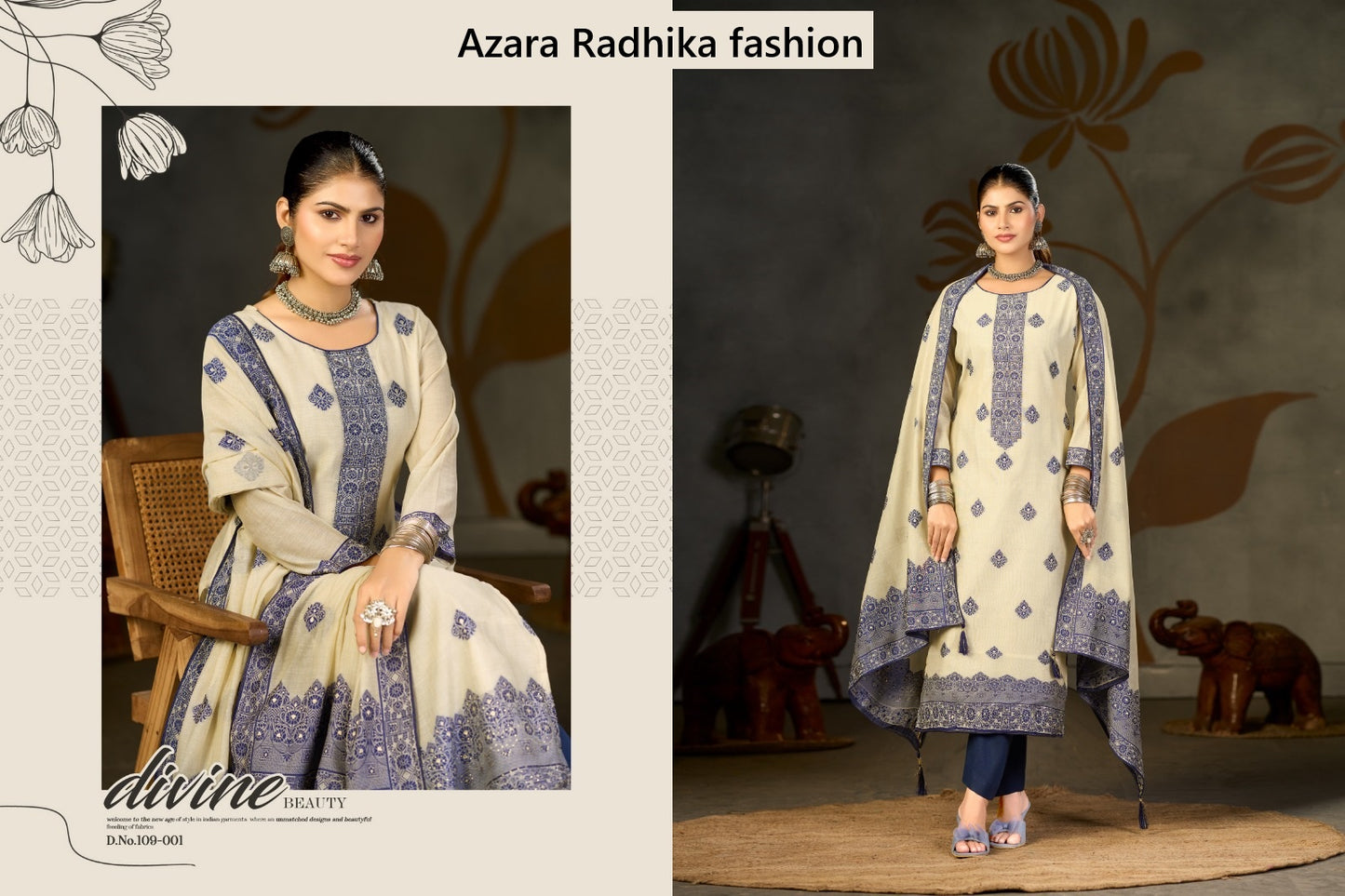 Banarasi Adha Vol 13 Radhika Fashion Azara Cotton Jacquard Karachi Salwar Suits Exporter