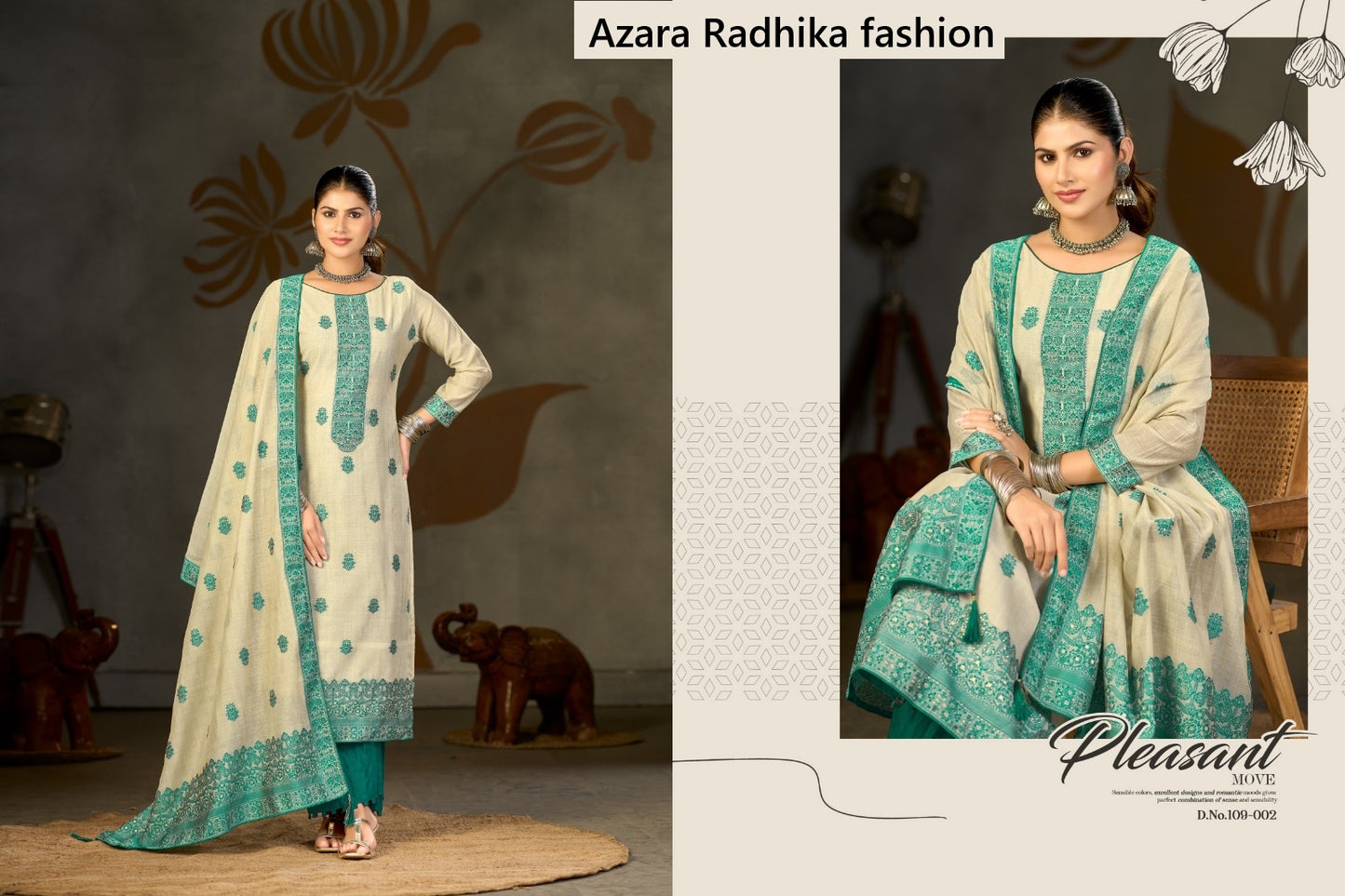 Banarasi Adha Vol 13 Radhika Fashion Azara Cotton Jacquard Karachi Salwar Suits Exporter