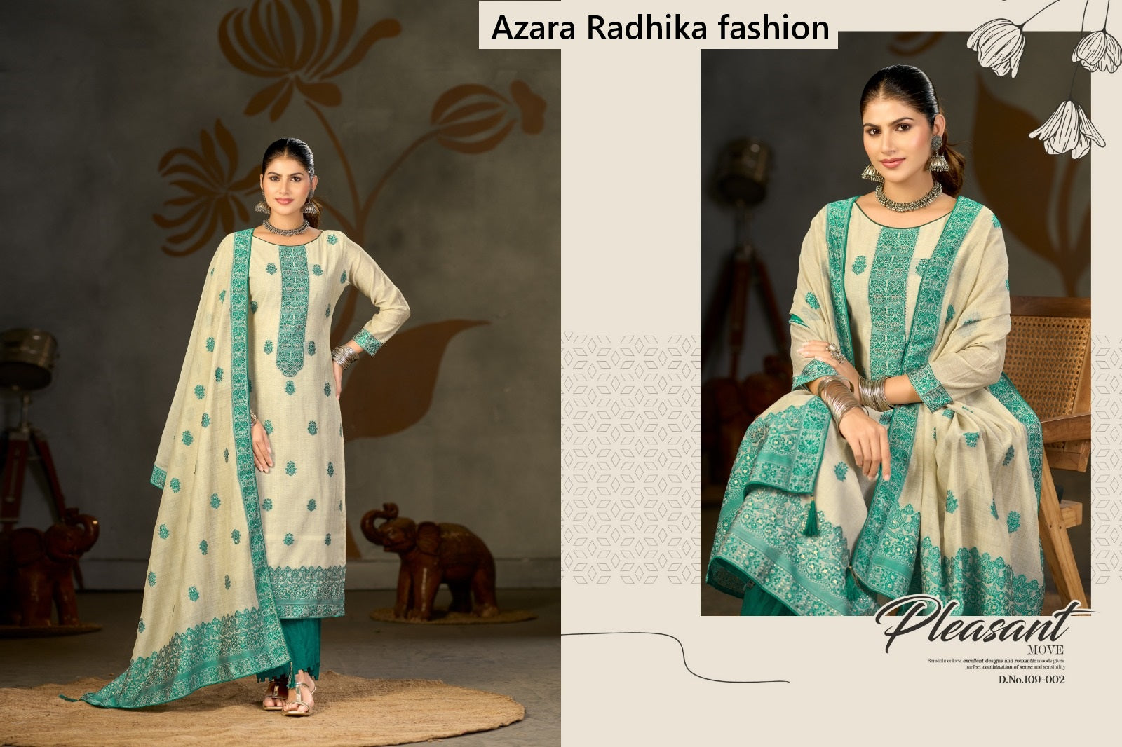 Banarasi Adha Vol 13 Radhika Fashion Azara Cotton Jacquard Karachi Salwar Suits Exporter