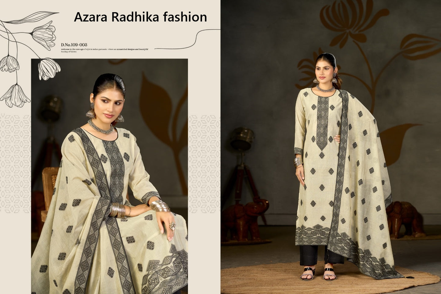 Banarasi Adha Vol 13 Radhika Fashion Azara Cotton Jacquard Karachi Salwar Suits Exporter