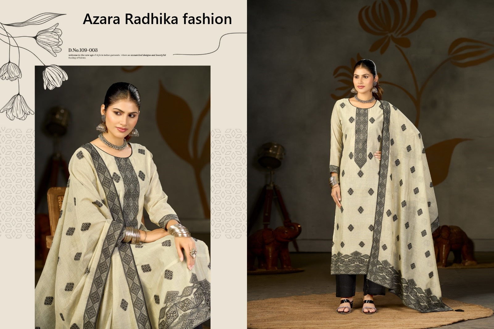 Banarasi Adha Vol 13 Radhika Fashion Azara Cotton Jacquard Karachi Salwar Suits Exporter