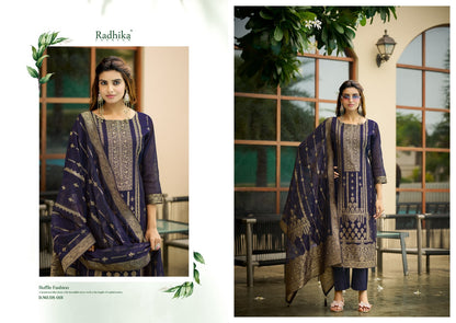 Banarasi Adha Vol 15 Radhika Fashion Azara Cotton Jacquard Karachi Salwar Suits Wholesale Price