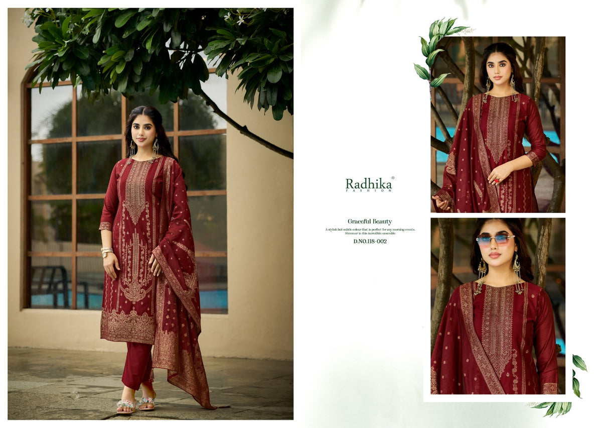 Banarasi Adha Vol 15 Radhika Fashion Azara Cotton Jacquard Karachi Salwar Suits Wholesale Price