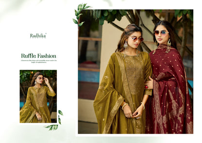 Banarasi Adha Vol 15 Radhika Fashion Azara Cotton Jacquard Karachi Salwar Suits Wholesale Price