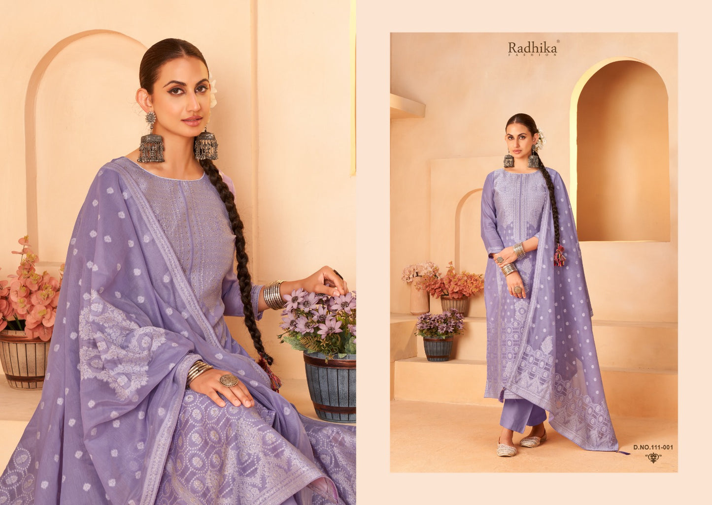 Banarasi Adha Vol 5 Radhika Fashion Azara Cotton Jacquard Karachi Salwar Suits Wholesaler
