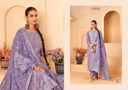 Banarasi Adha Vol 5 Radhika Fashion Azara Cotton Jacquard Karachi Salwar Suits Wholesaler