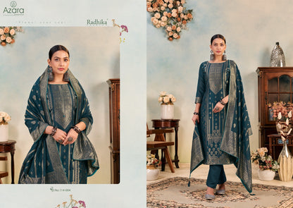 Banarasi Adha Vol 6 Radhika Fashion Azara Cotton Jacquard Karachi Salwar Suits Exporter Gujarat