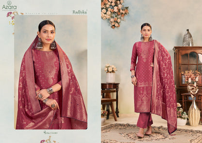 Banarasi Adha Vol 6 Radhika Fashion Azara Cotton Jacquard Karachi Salwar Suits Exporter Gujarat