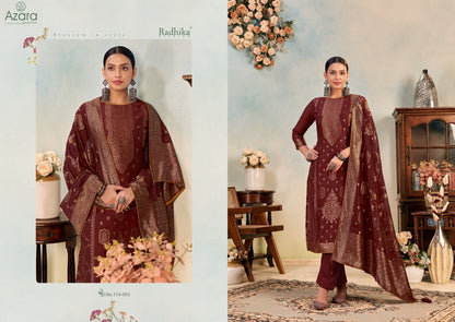 Banarasi Adha Vol 6 Radhika Fashion Azara Cotton Jacquard Karachi Salwar Suits Exporter Gujarat