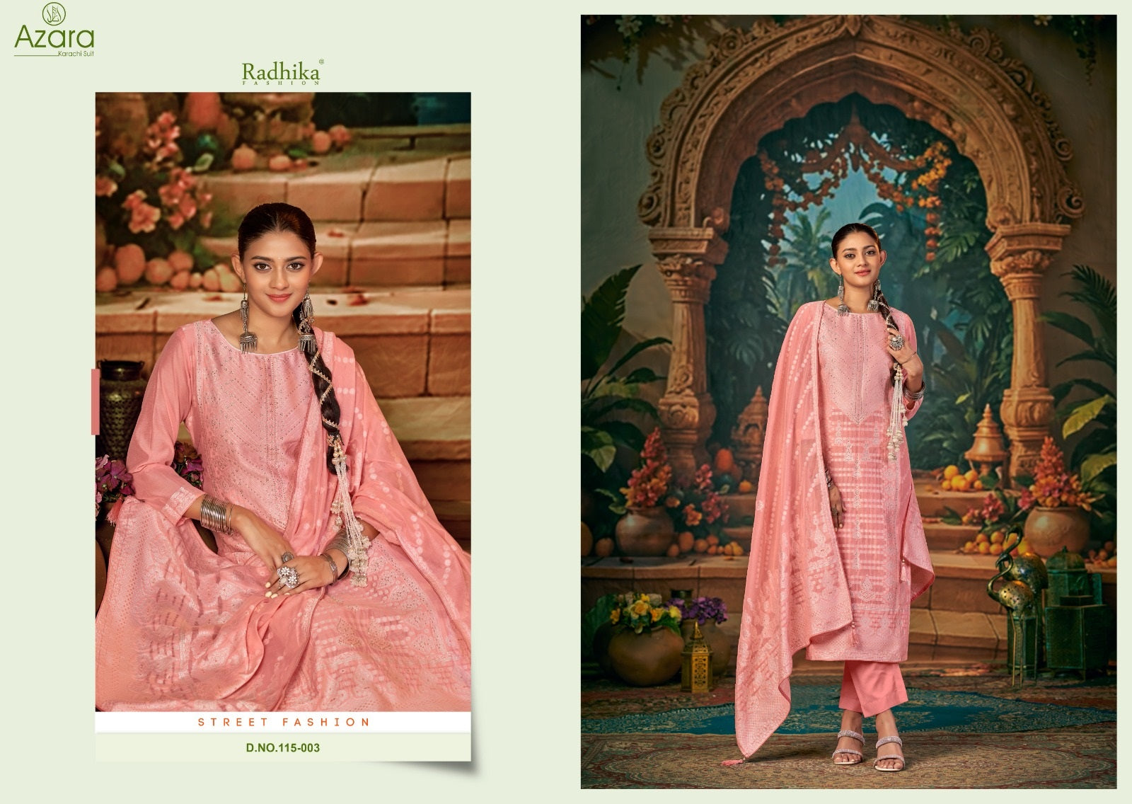 Banarasi Adha Vol 7 Radhika Fashion Azara Cotton Jacquard Karachi Salwar Suits Wholesale Rate