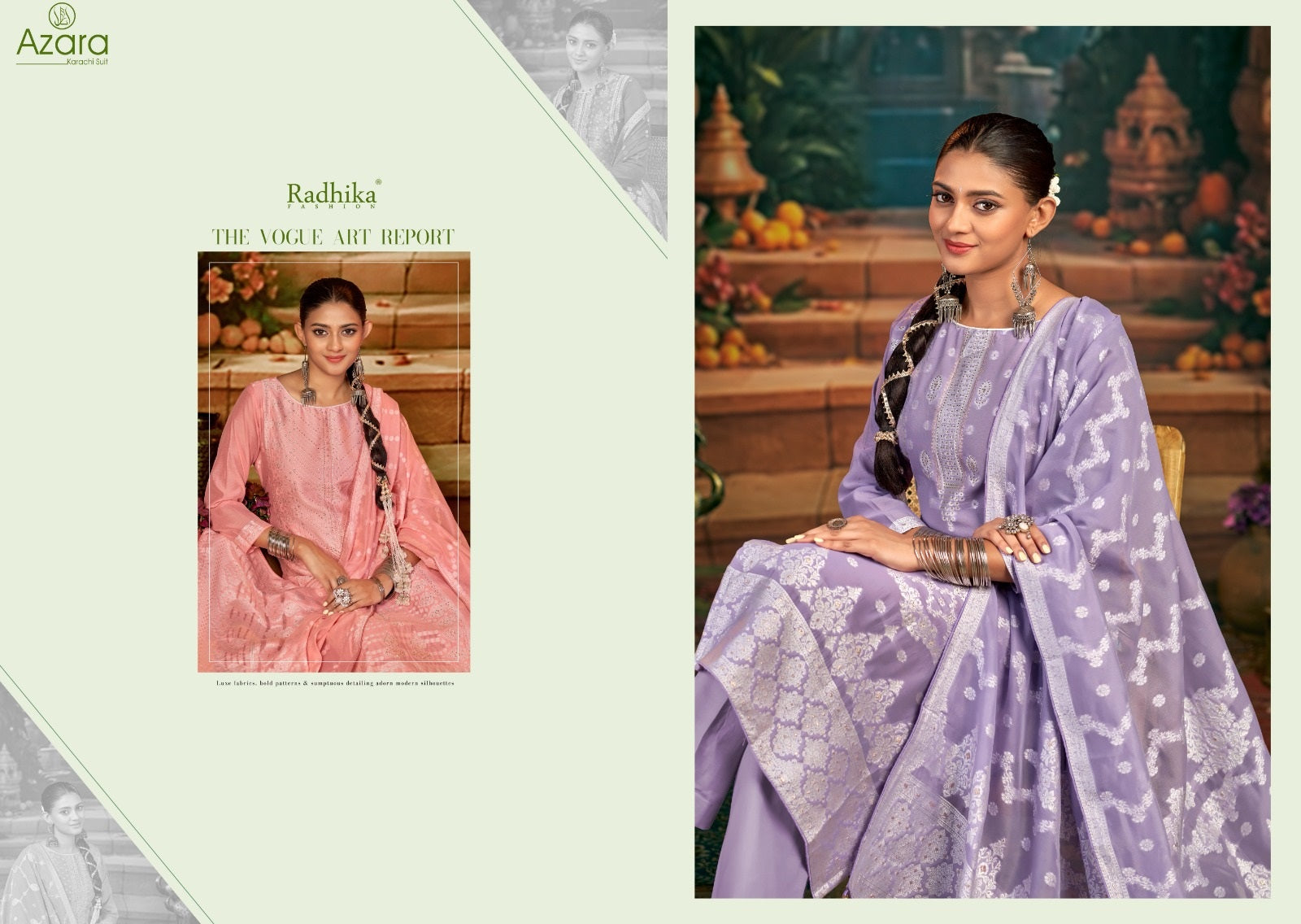 Banarasi Adha Vol 7 Radhika Fashion Azara Cotton Jacquard Karachi Salwar Suits Wholesale Rate