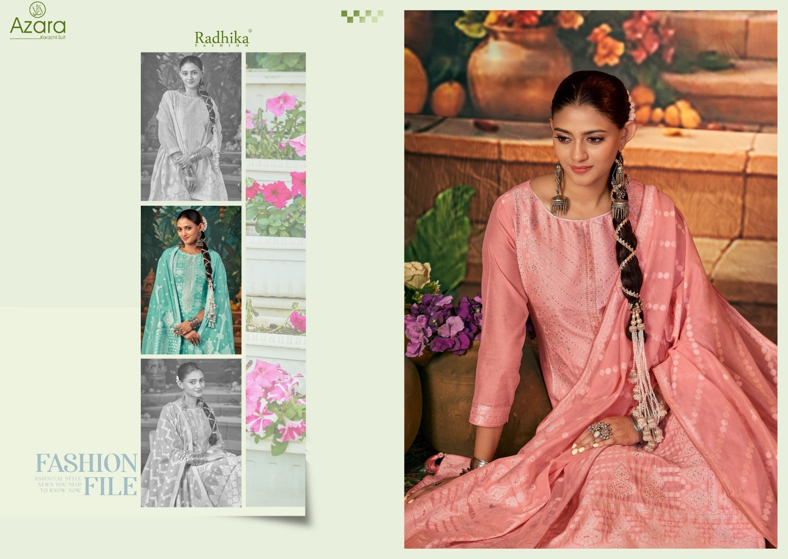 Banarasi Adha Vol 7 Radhika Fashion Azara Cotton Jacquard Karachi Salwar Suits Wholesale Rate