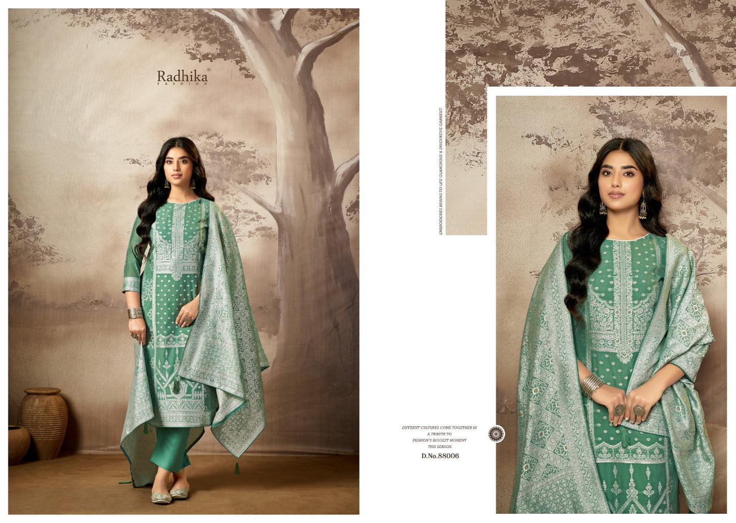 Banarasi Adha Vol 8 Radhika Fashion Azara Cotton Jacquard Karachi Salwar Suits Wholesaler Ahmedabad