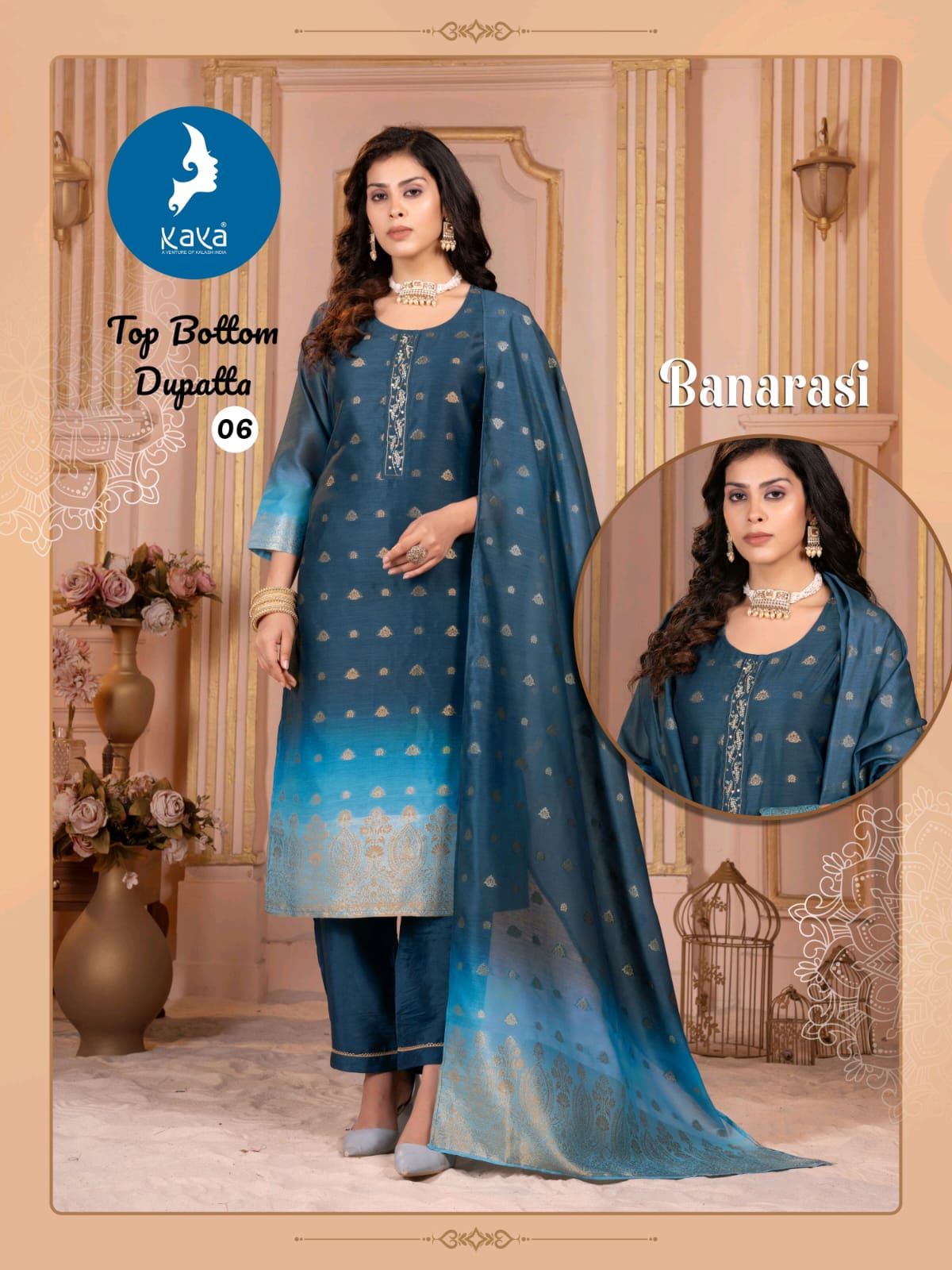 Banarasi Kaya Chanderi Readymade Pant Style Suits Manufacturer Ahmedabad