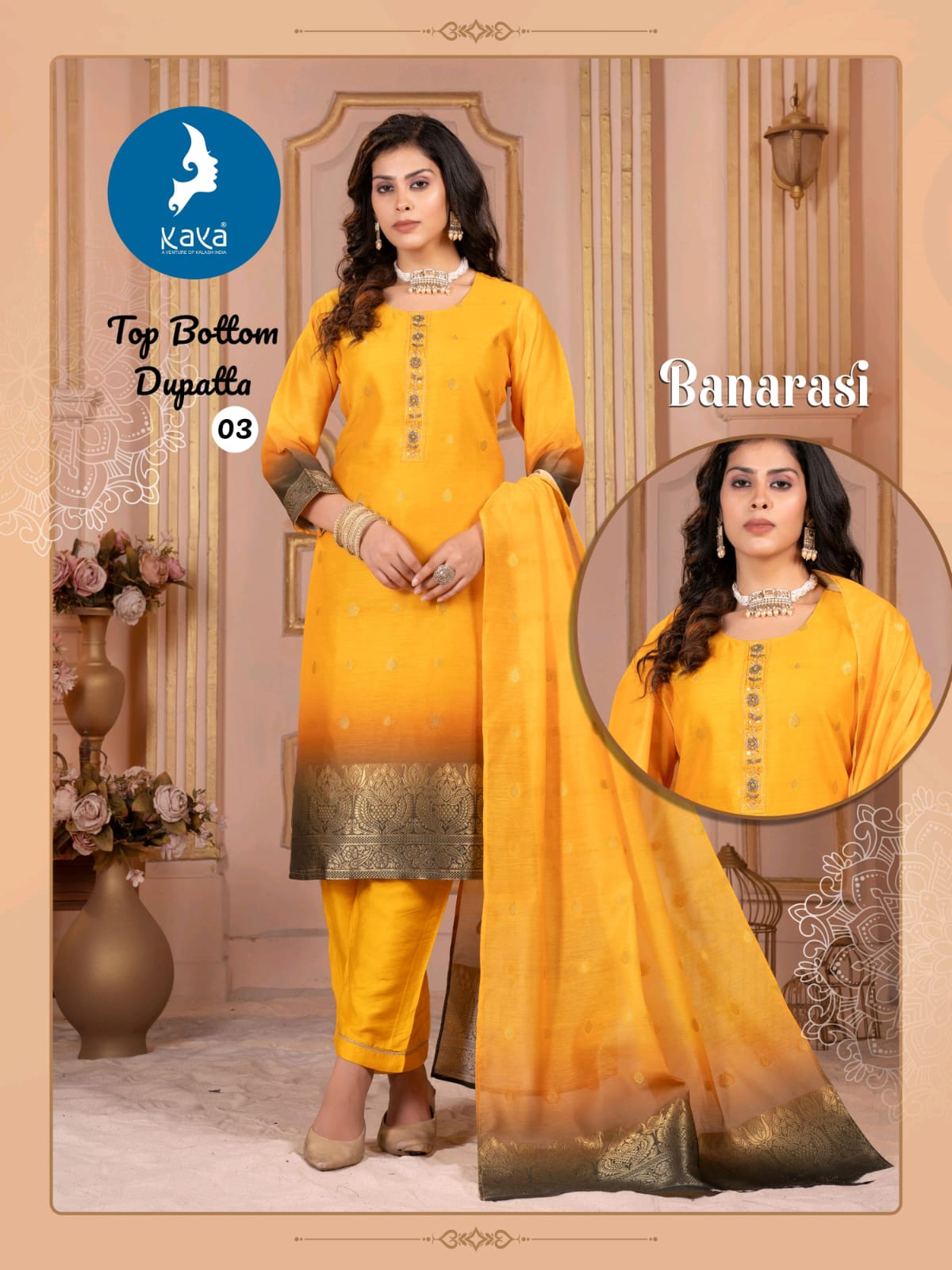 Banarasi Kaya Chanderi Readymade Pant Style Suits Manufacturer Ahmedabad