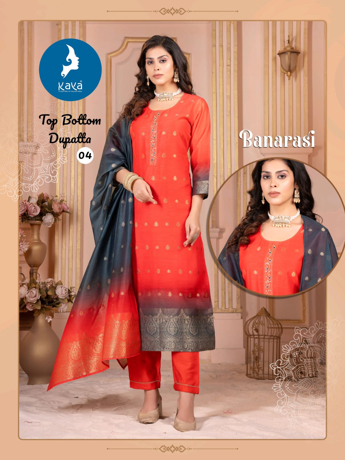 Banarasi Kaya Chanderi Readymade Pant Style Suits Manufacturer Ahmedabad